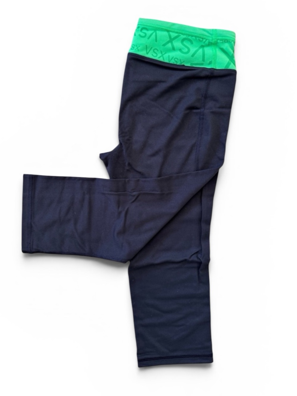 Victoria’s Secret Black & Lime Green Cropped Workout Leggings Size S